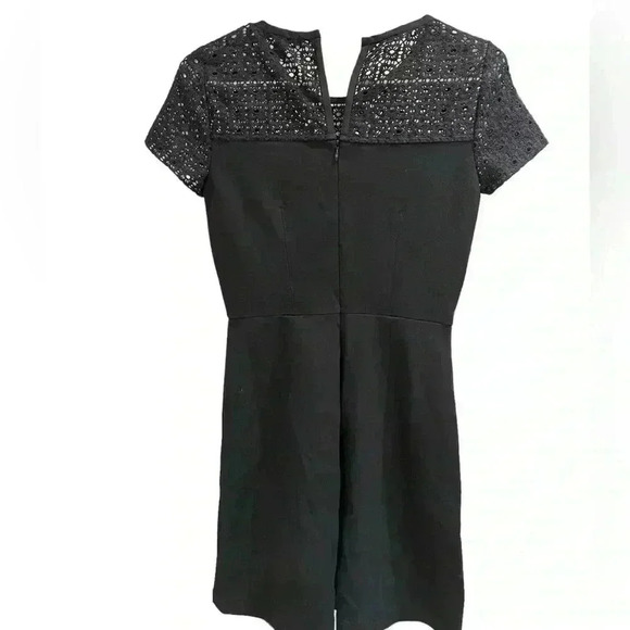 - J Crew Black Dress Size 00. Sheath Dress with Eyelet around Neck. Soo Cu… - Picture 2 of 5